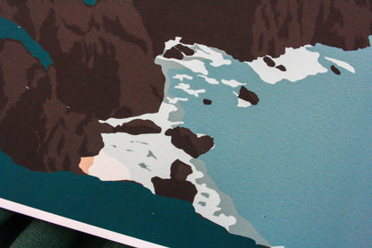 Close up photo of detail on Porthor beach print