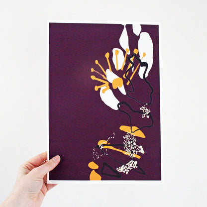 Purple and Yellow Abstract Coastal Art Print Set - Chloe Evans Designs