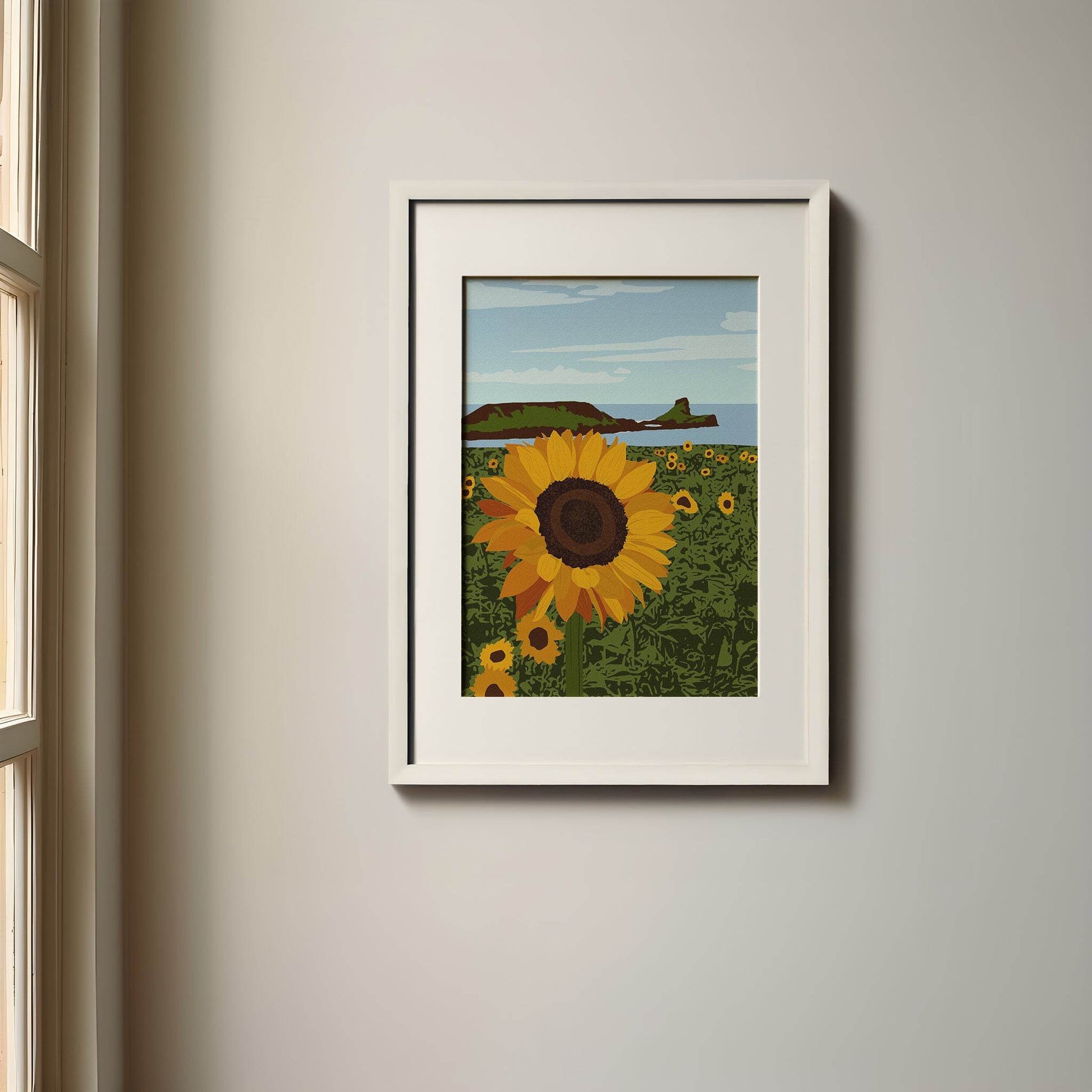 Sunflowers at Rhossili Print - Chloe Evans Designs