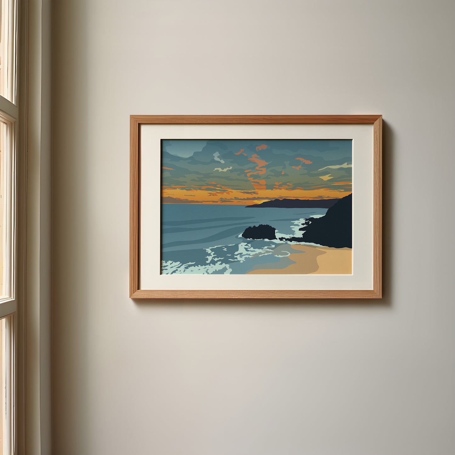 Rotherslade Gower Sunset Giclée Print