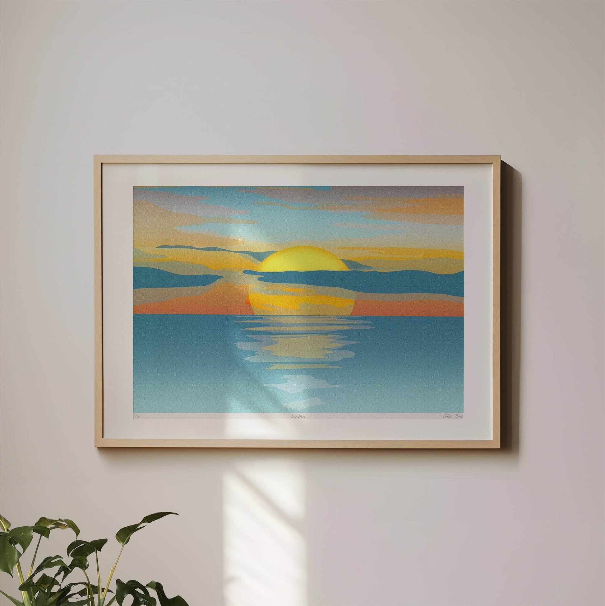 Sundown – Limited Edition A3+ Signed Sunset Illustration - Chloe Evans Designs
