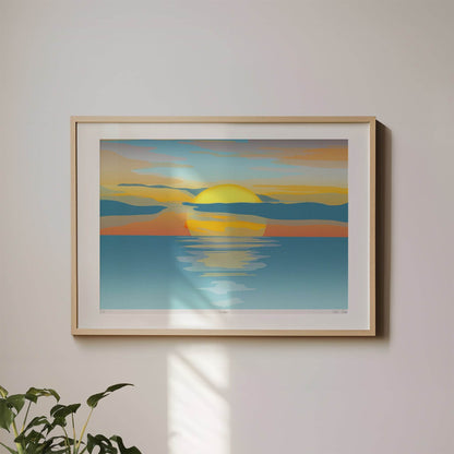 Sundown – Limited Edition A3+ Signed Sunset Illustration - Chloe Evans Designs