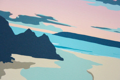 Close up of Three Cliffs illustration