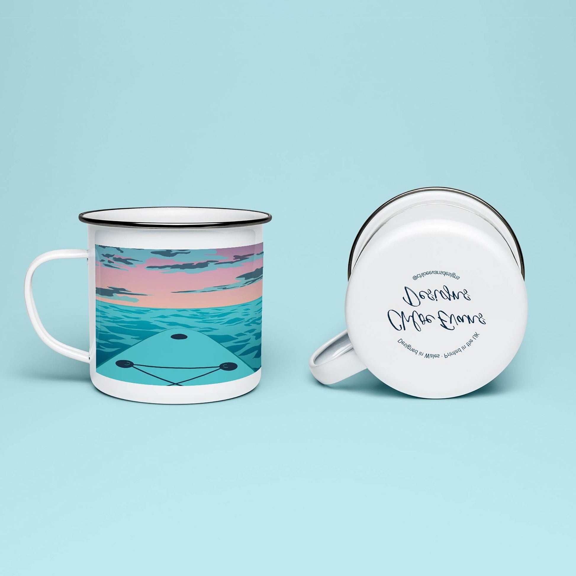 Sunset SUP Paddleboard Enamel Mug - Chloe Evans Designs