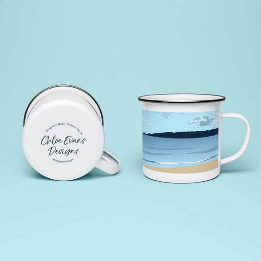 Swansea Bay Enamel Mug - Chloe Evans Designs