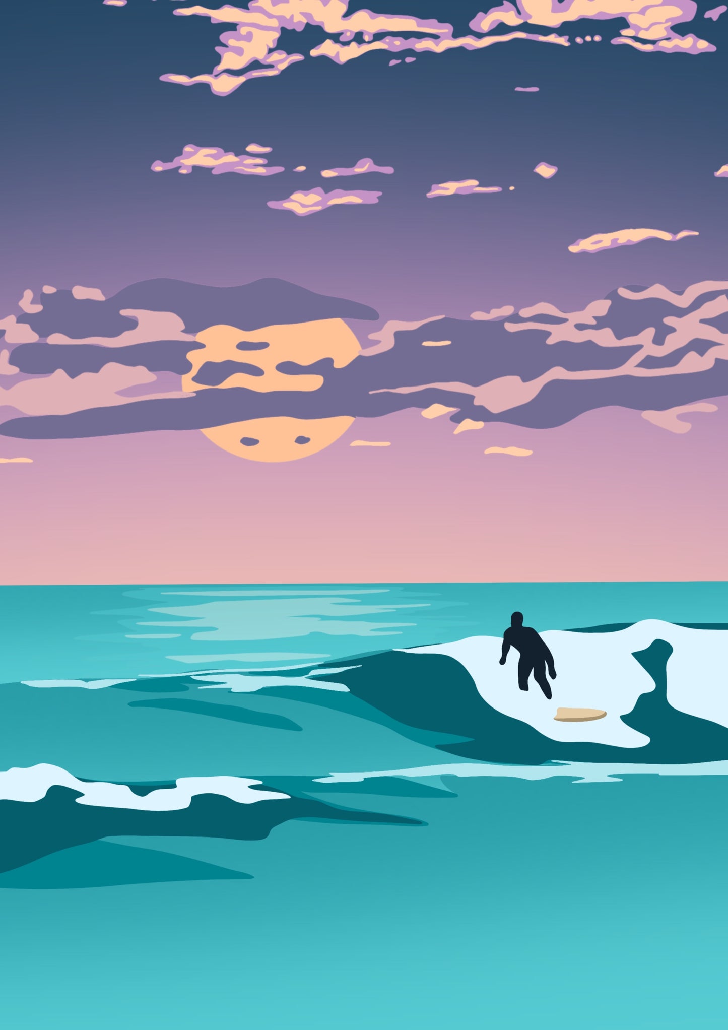 'Sunset Surf' Giclée Print