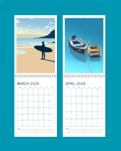 2026 A4 Double Page Coastal Wall Calendar